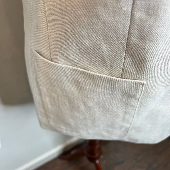 NWT J.Crew $198 Helena Blazer Stretch Linen Blend Flax Ivory Size 4 BX793 - Picture 5 of 15